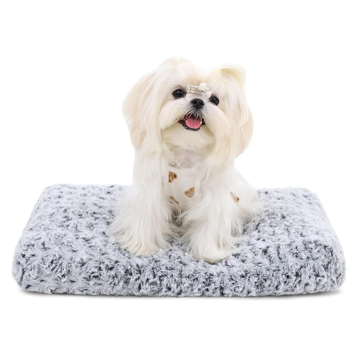 KSIIA Washable Dog Bed Medium Size Dog Crate Bed Plush Pet Mat 35"x23" Pink