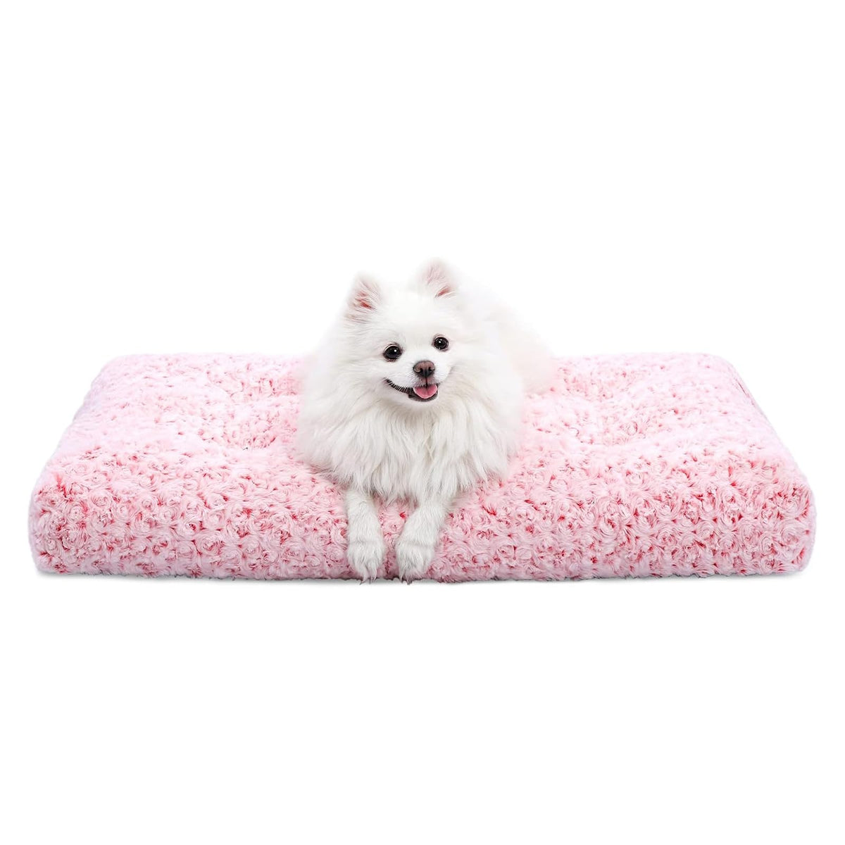 KSIIA Washable Dog Bed Small Dog Crate Bed Plush Pet Mat 23"x18" Dark Gray