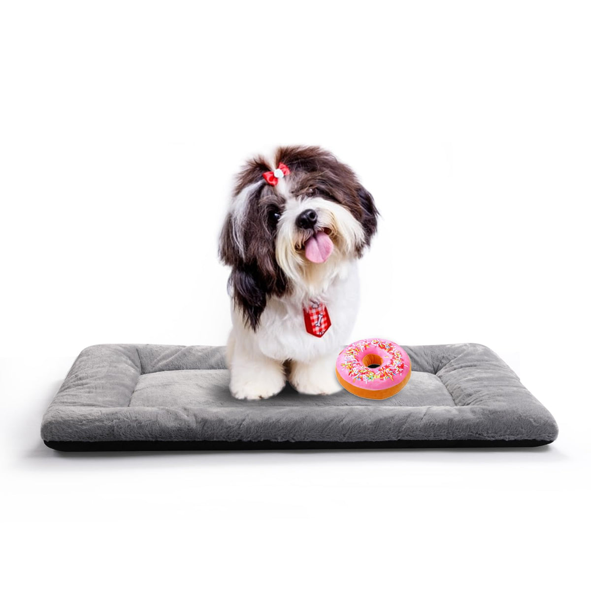 Dog Crate Pad Washable Dog Bed for Crate Medium Cozy Mat 36-Inch Gray
