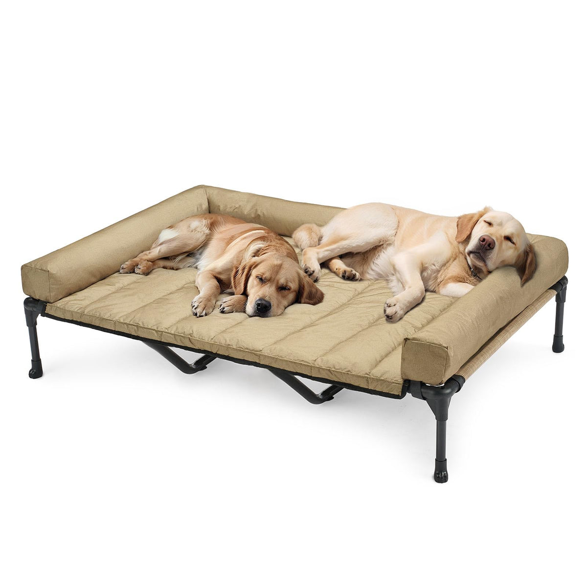 Veehoo Outdoor Elevated Dog Bed with Waterproof Bolster Cushion, Cooling