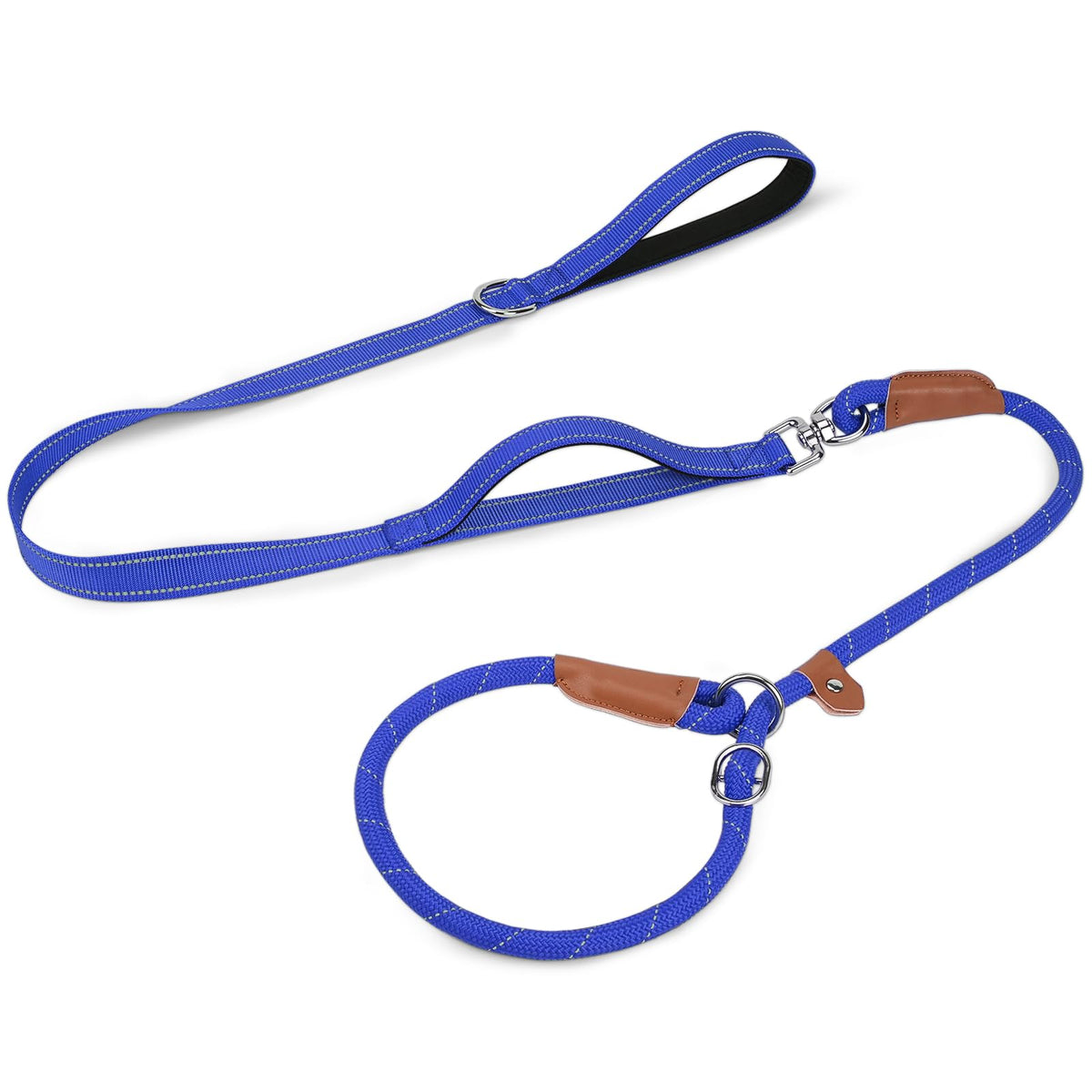Joytale Slip Lead Dog Leash with Dual Handle, No Pull, Hot Pink, 6FT x 3/8"