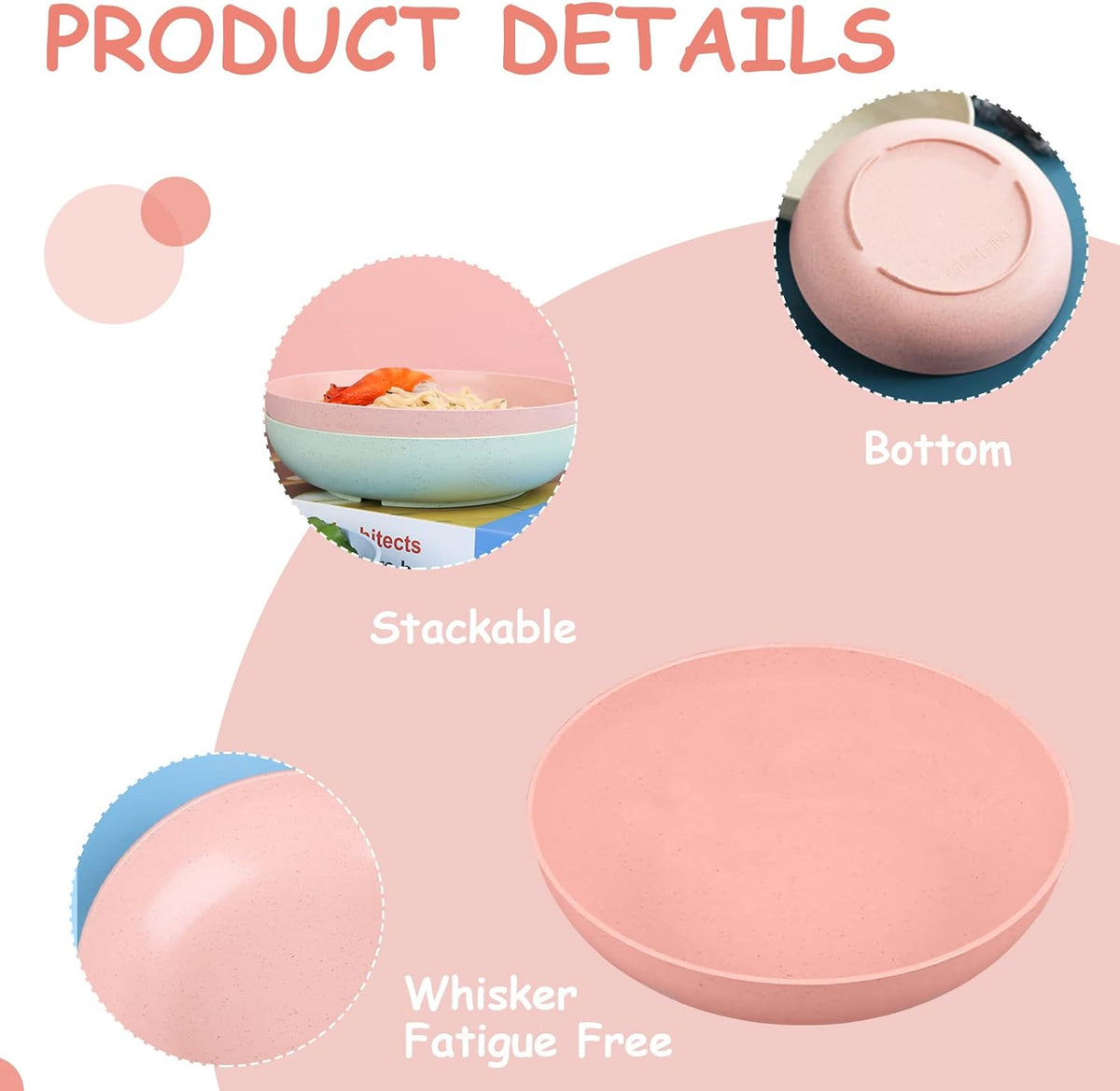 [8-Pieces] Whisker Fatigue Cat Bowl - 5.5 Inch Shallow Cat Food Dish Wide Cats Wet Feeding Bowls, PET Plate for Kittens and Short Legged Cats (Type-A Normal Bowls)