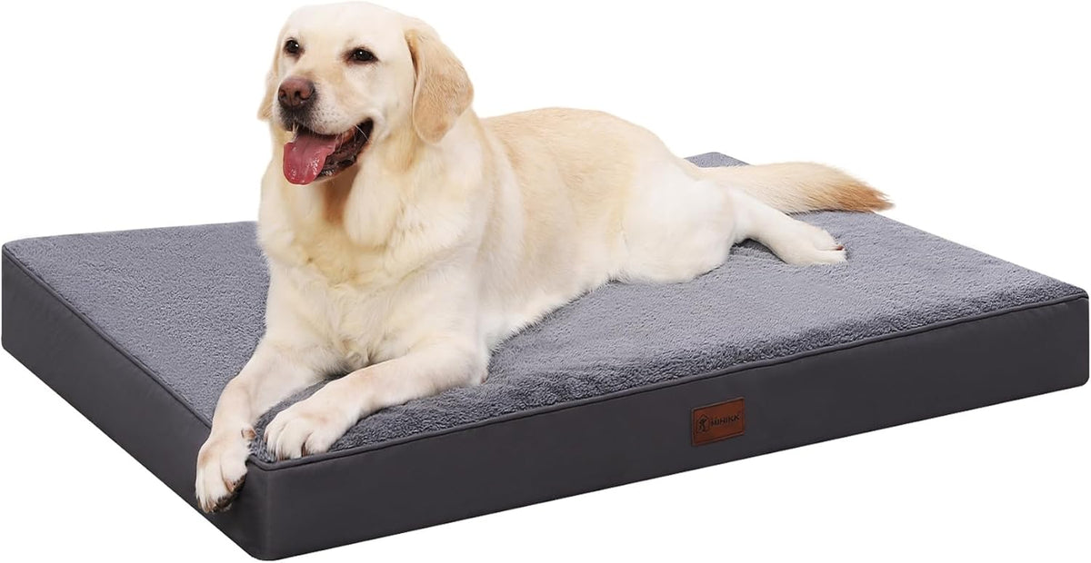 Waterproof Medium Size Dog Crate Bed Orthopedic 35x22 Grey