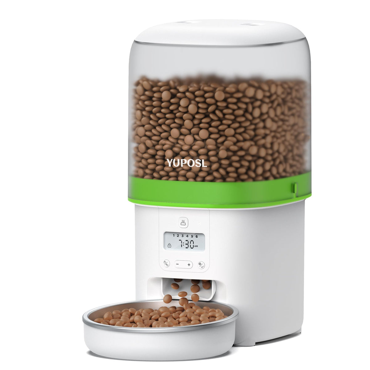 Automatic Cat Feeder, 3L Cat Food Dispenser with Anti-Jam Design, Over 180-day Battery Life, 1-6 Meals Per Day with Stainless Steel Cat Bowl, Keep Dry Food Fresh, Timed Pet Feeder Also for Small Dog