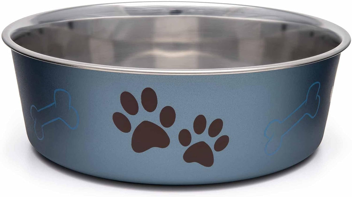 Loving Pets Bella Dog Bowls- Stainless Steel Dog & Cat Bowls - Spill Proof Dog Food Bowl, Cat Bowl, Puppy Essentials & Pet Supplies Great for Home & Travel (Medium 20-35 lbs, Espresso)