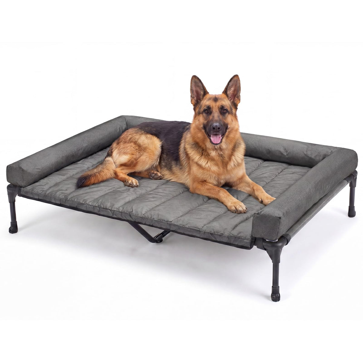 Veehoo Outdoor Elevated Dog Bed with Waterproof Bolster Cushion, Cooling