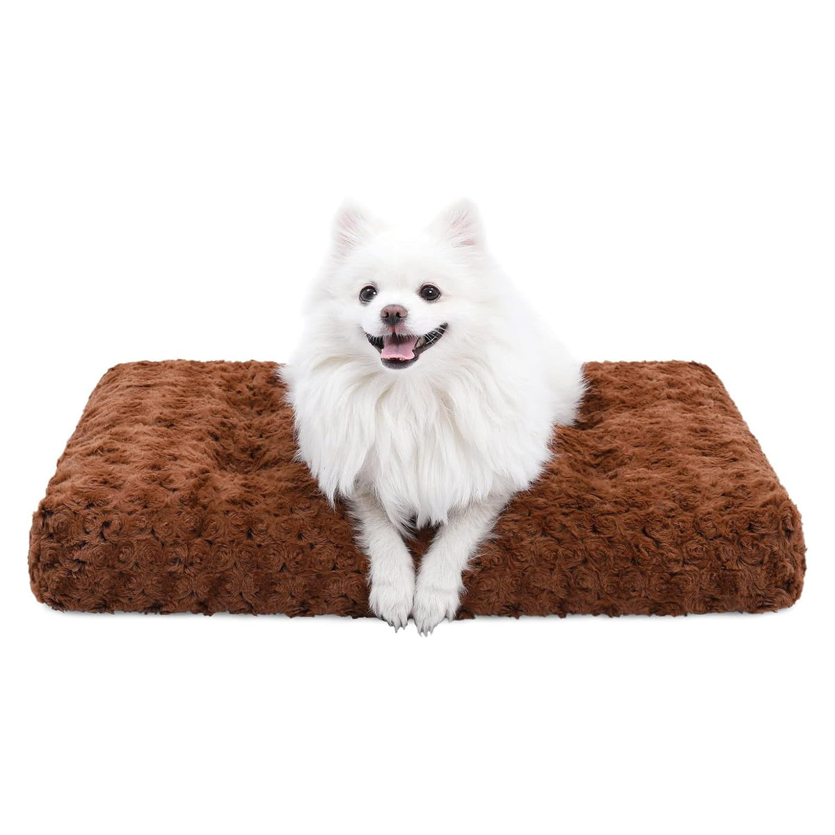 KSIIA Washable Dog Bed Small Dog Crate Bed Deluxe Plush Mat 23"x18" Gray