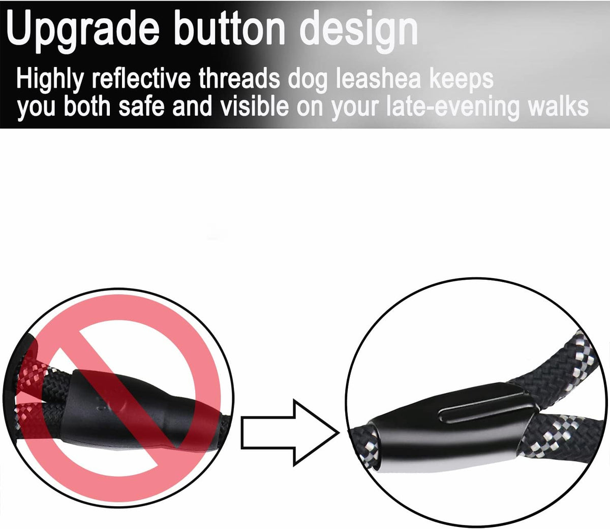 Dog Leash, 6 FT Heavy Duty Dog Leashes with Comfortable Padded Handle,Black