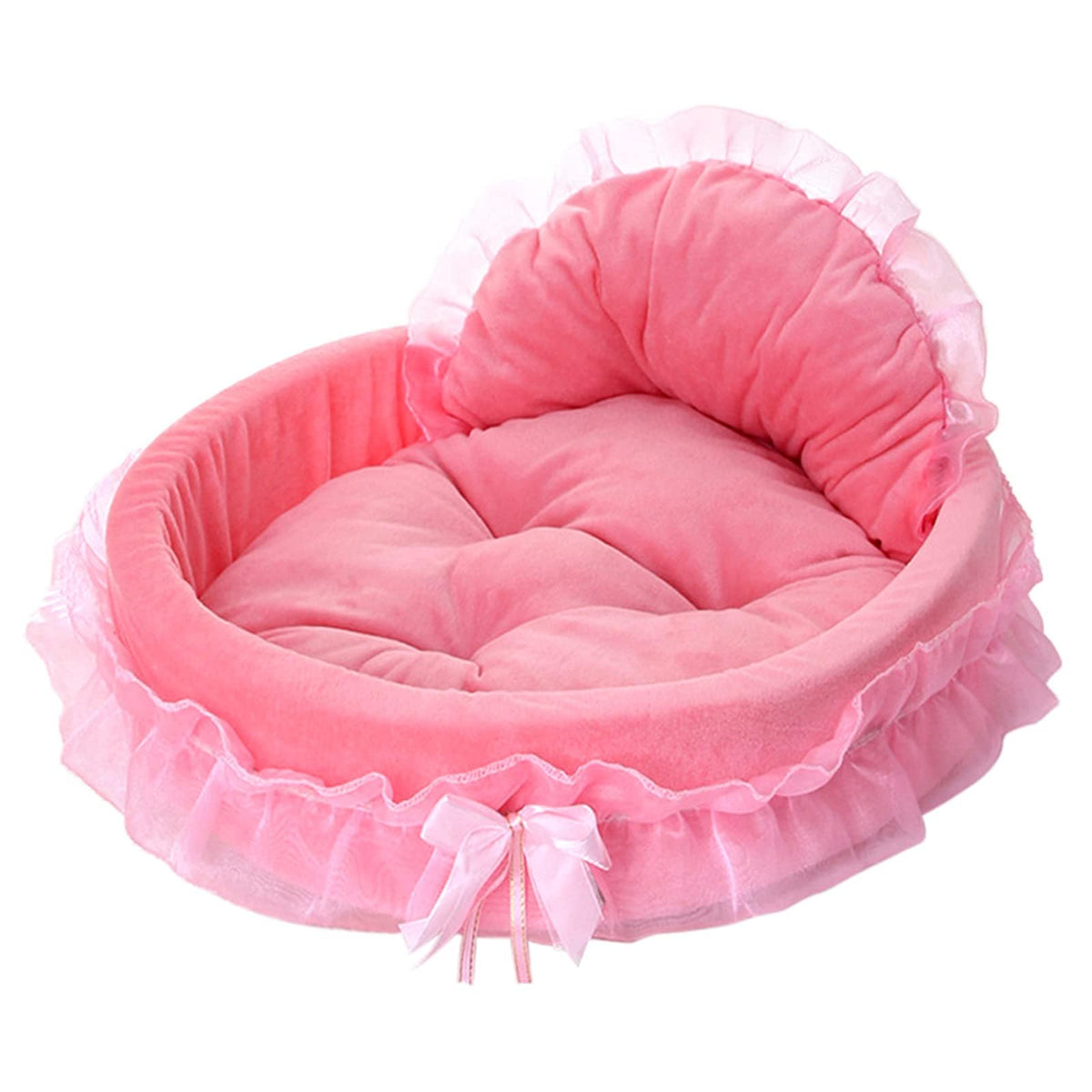 Pink Dog Bed Washable Princess Cat Couch Soft Plush Pet Sofa Nest Mat Snuggle Kitten Puppy Cave Beds Cute Cozy Kitten Doggy Kennel Cushion Small Medium Dogs Cats Sleeping Pad (S, Pink)