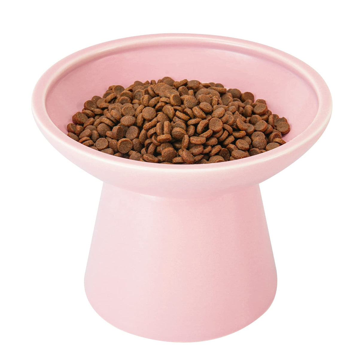CEEFU Extra Wide Elevated Ceramic 6.2" Shallow Cat Food Bowl