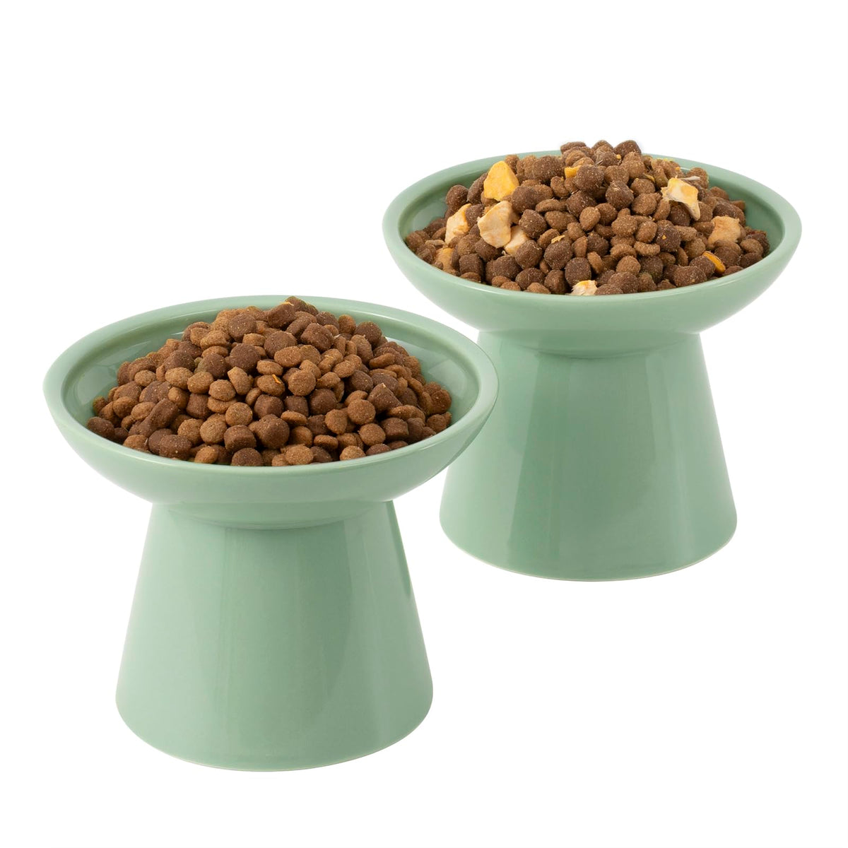 CEEFU 2-Pack Elevated Ceramic Cat Bowls Extra Wide for Food & Water