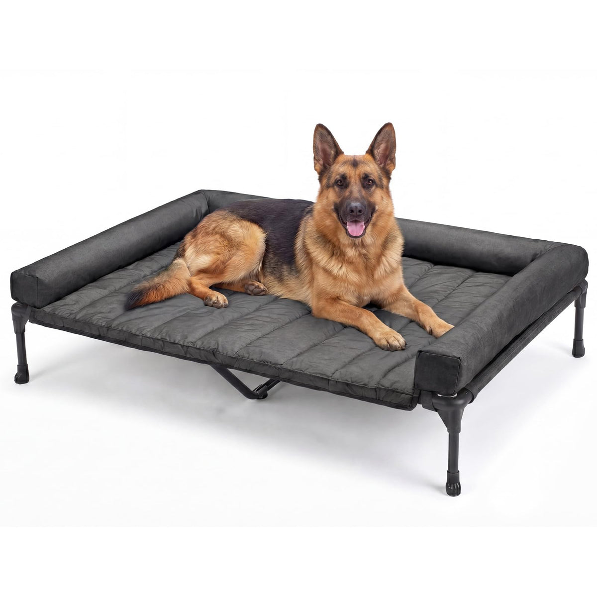 Veehoo Outdoor Elevated Dog Bed with Waterproof Bolster Cushion, Cooling