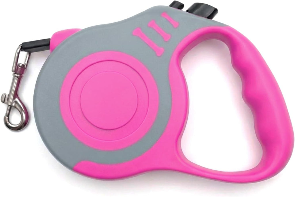 Retractable Dog Leash Lightweight 10/16FT Leash with Non-Slip Handle, for Small Dogs Puppy(Gray Pink, 10FT)