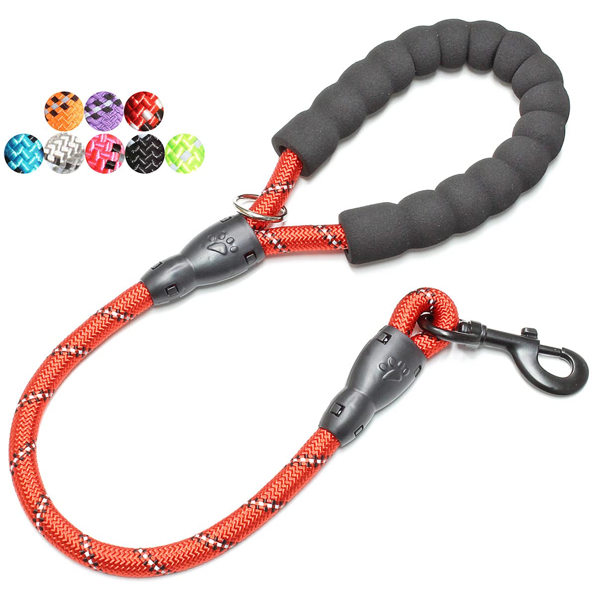 BAAPET 2/4/5/6 FT Dog Leash with Comfortable Padded Handle and Highly Reflective Threads for Small Medium and Large Dogs (5FT-1/2'', Black)