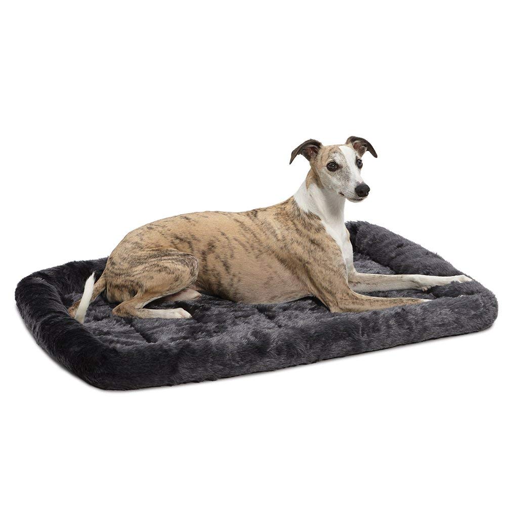 QuietTime by MidWest 24" Dog Crate Bolster Bed, Gray, Small Breeds