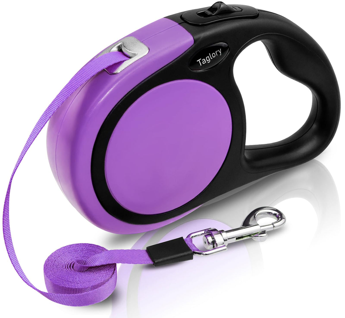 Taglory Retractable Dog Leash, One-Handed Brake, 16ft, Up to 44 lbs, Pink