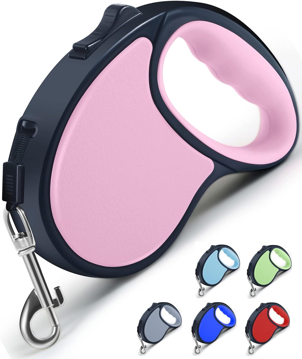 Retractable Dog Leash 16Ft/5M for Small Medium Dogs, Pink