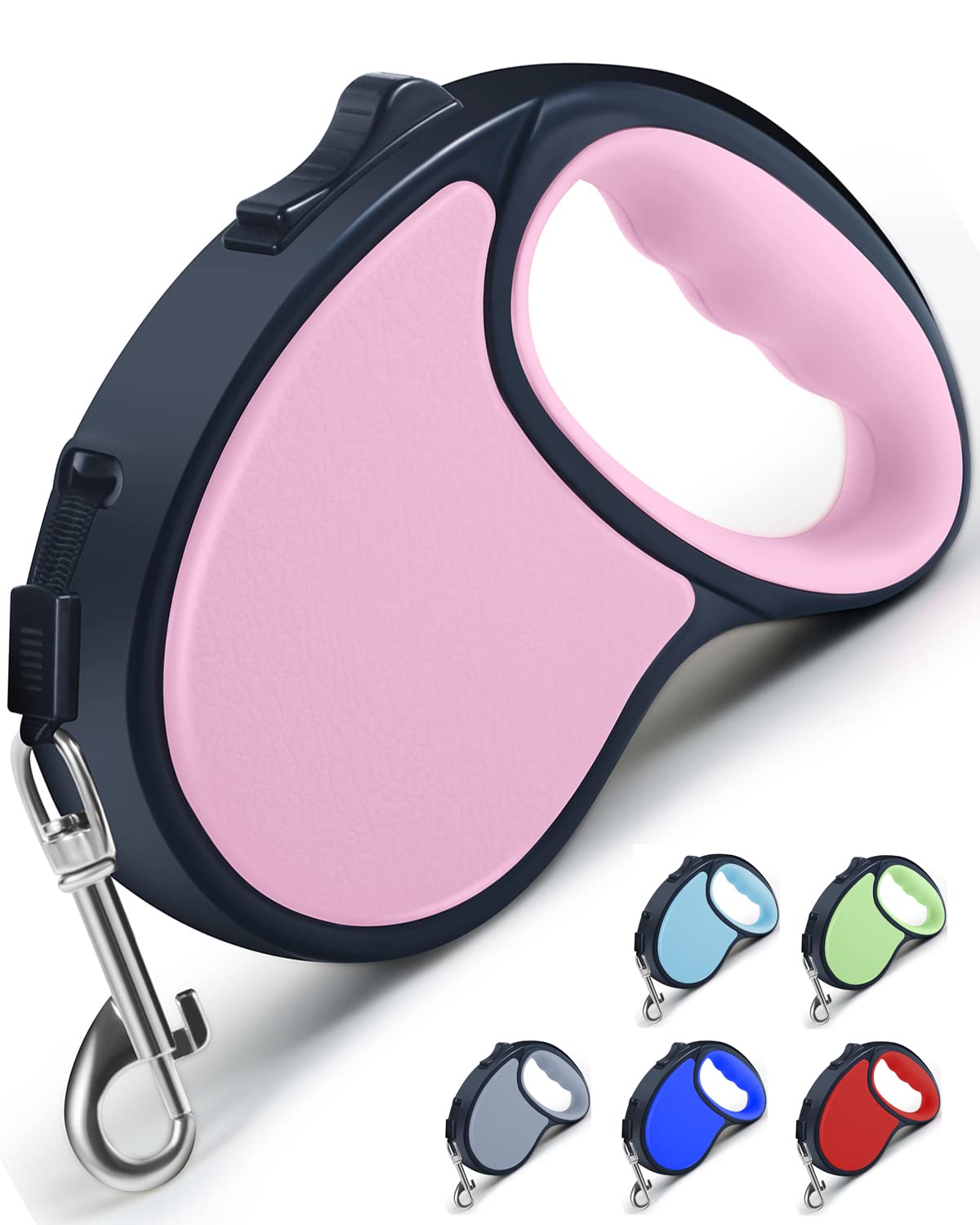Retractable Dog Leash 16Ft/5M for Small Medium Dogs, Pink