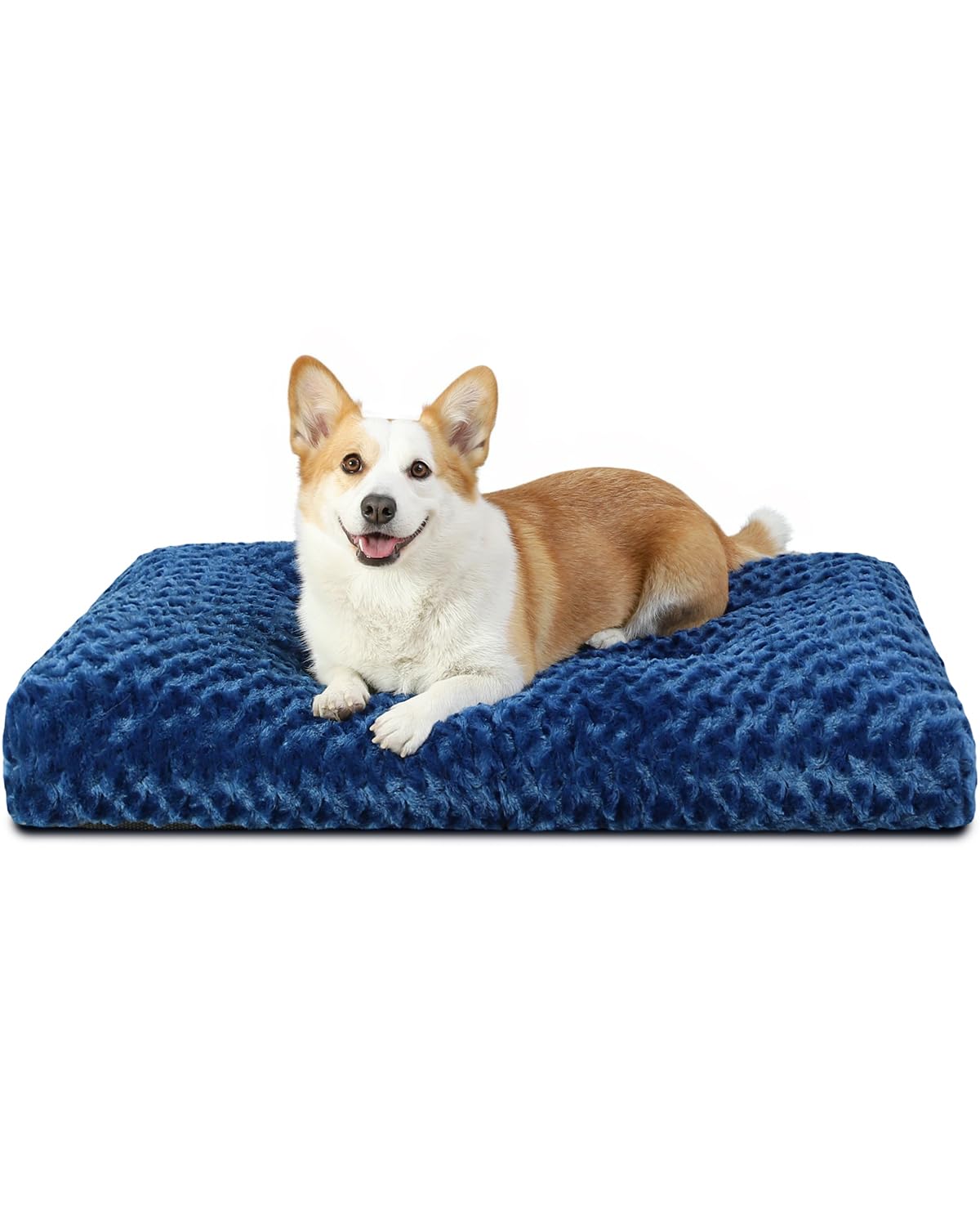 KSIIA Washable Dog Bed Small Dog Crate Bed Plush Pet Mat 23"x18" Dark Gray
