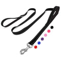 6 FT Black Nylon Reflective Dog Leash for Large Dogs with 2 Padded Handle