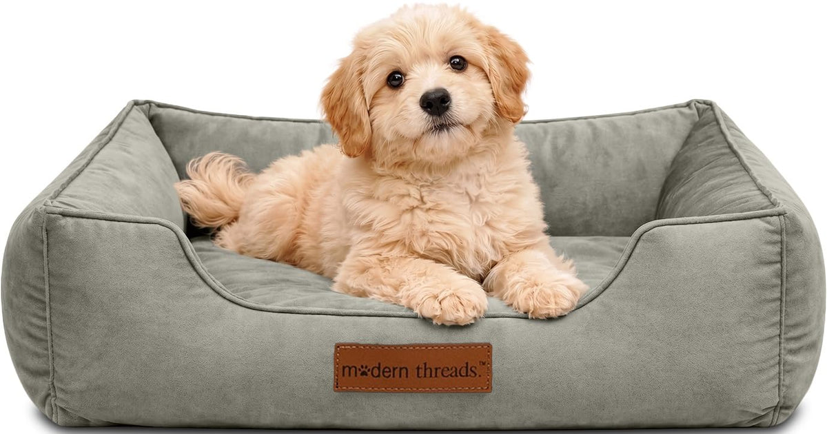 Modern Threads Luxury Dog Bed - Comfortable Tufted Velvet Cushion for Small to Large Dogs - Machine Washable - Durable & Cute Sleep Space for Pets - Pamper Your Pet with Cozy Beds - Rosewood