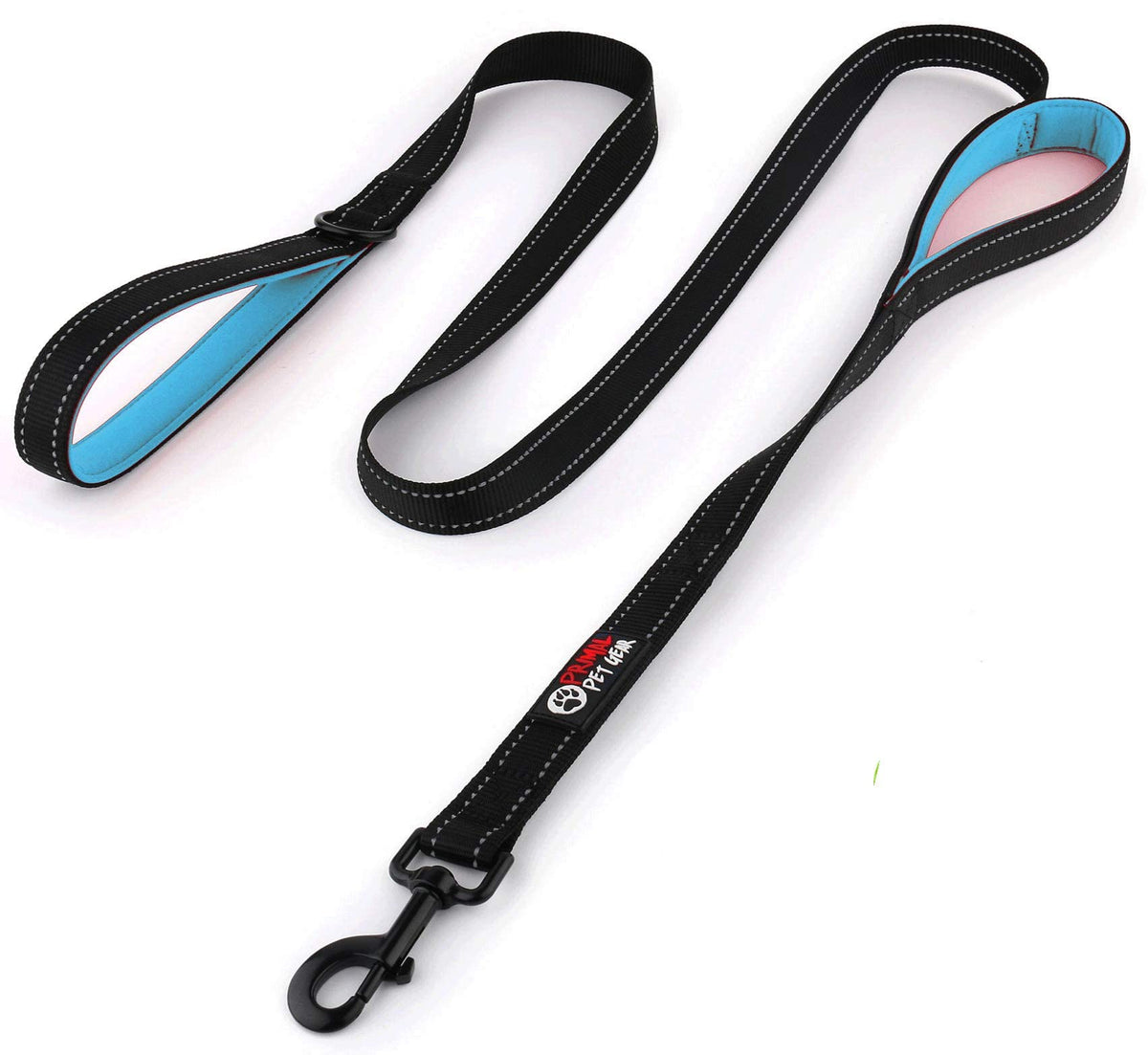 Primal Pet Gear Dog Leash 6ft Long,Traffic Padded Two Handle,Heavy Duty,Reflective Double Handles Lead for Control Safety Training,Leashes for Large Dogs or Medium Dogs,Dual Handles Leads(Black)