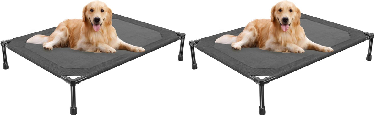 Simple Trending Raised Dog Bed for Large Dogs, Waterproof XL Dog Cot, Grey