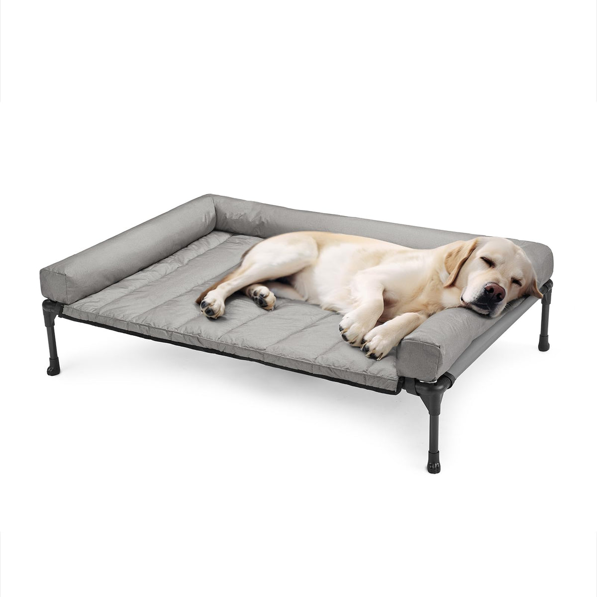 Veehoo Outdoor Elevated Dog Bed with Waterproof Bolster Cushion, Cooling