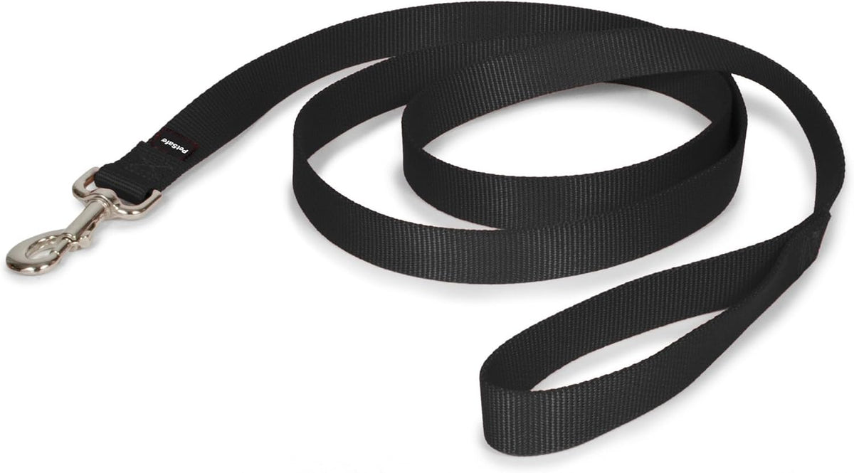 PetSafe Nylon Dog Leash - Strong, Durable, Traditional Style Leash with Easy to Use Bolt Snap - 1 in. x 6 ft., Black