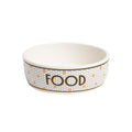 Pearhead Ceramic Dog Bowl - Woof Speckled Pet Food & Water Dish, 20 oz