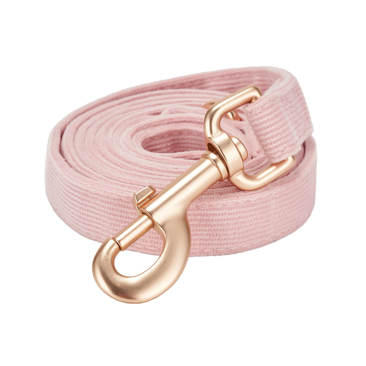 Soft Corduroy Dog Leash 5 Ft Heavy Duty Pet Lead with Gold Metal Hook for Small Medium Large Dogs,Ligth Pink