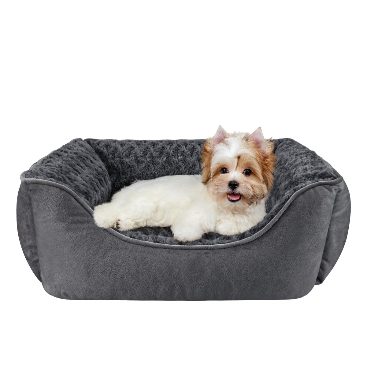 JOEJOY Rectangle Dog Bed for Large Medium Small Dogs - Washable Orthopedic Sofa Bed, Soft Breathable Puppy & Pet Cuddler, Durable Calming Dog Bed with Anti-Slip Bottom, Multiple Sizes, Beige