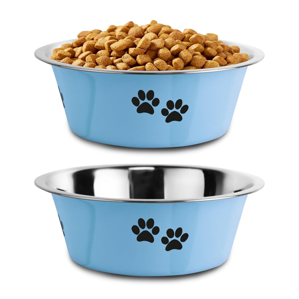 Stainless Steel Dog Bowls, Nonslip Rubber Bottom No Spill Proof Skid Metal Insulated Dog Bowls for Large Medium Small Breed Dogs (Pink, 3.6 Cups/29 OZ)