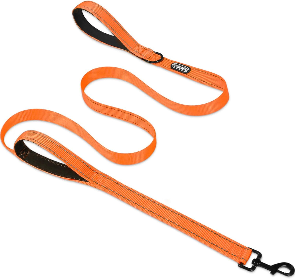 Heavy Duty Dog Leash with 2 Comfortable Padded Handles, 6FT Traffic Handle Extra Control, Highly Reflective Threads Leash for Small/Medium/Large Dogs (Orange)