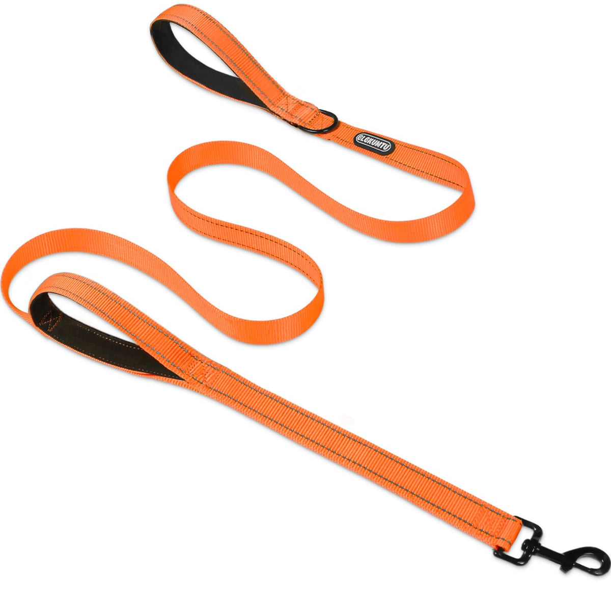 Heavy Duty Dog Leash with 2 Comfortable Padded Handles, 6FT Traffic Handle Extra Control, Highly Reflective Threads Leash for Small/Medium/Large Dogs (Orange)