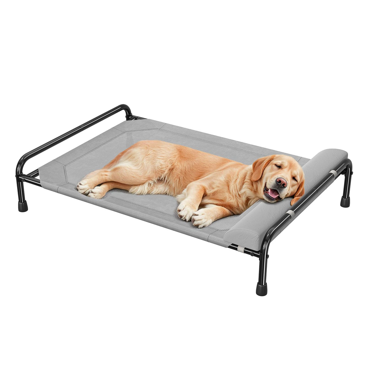 Simple Trending Raised Dog Bed for Large Dogs, Waterproof XL Dog Cot, Grey