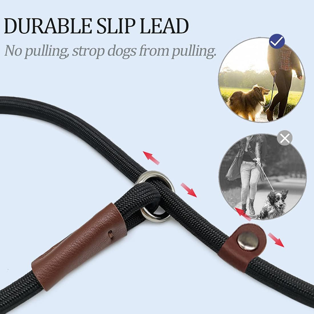 MayPaw Slip Lead Dog Leash 7ft x 1/4" Rope Control Leash for Dogs No Pull