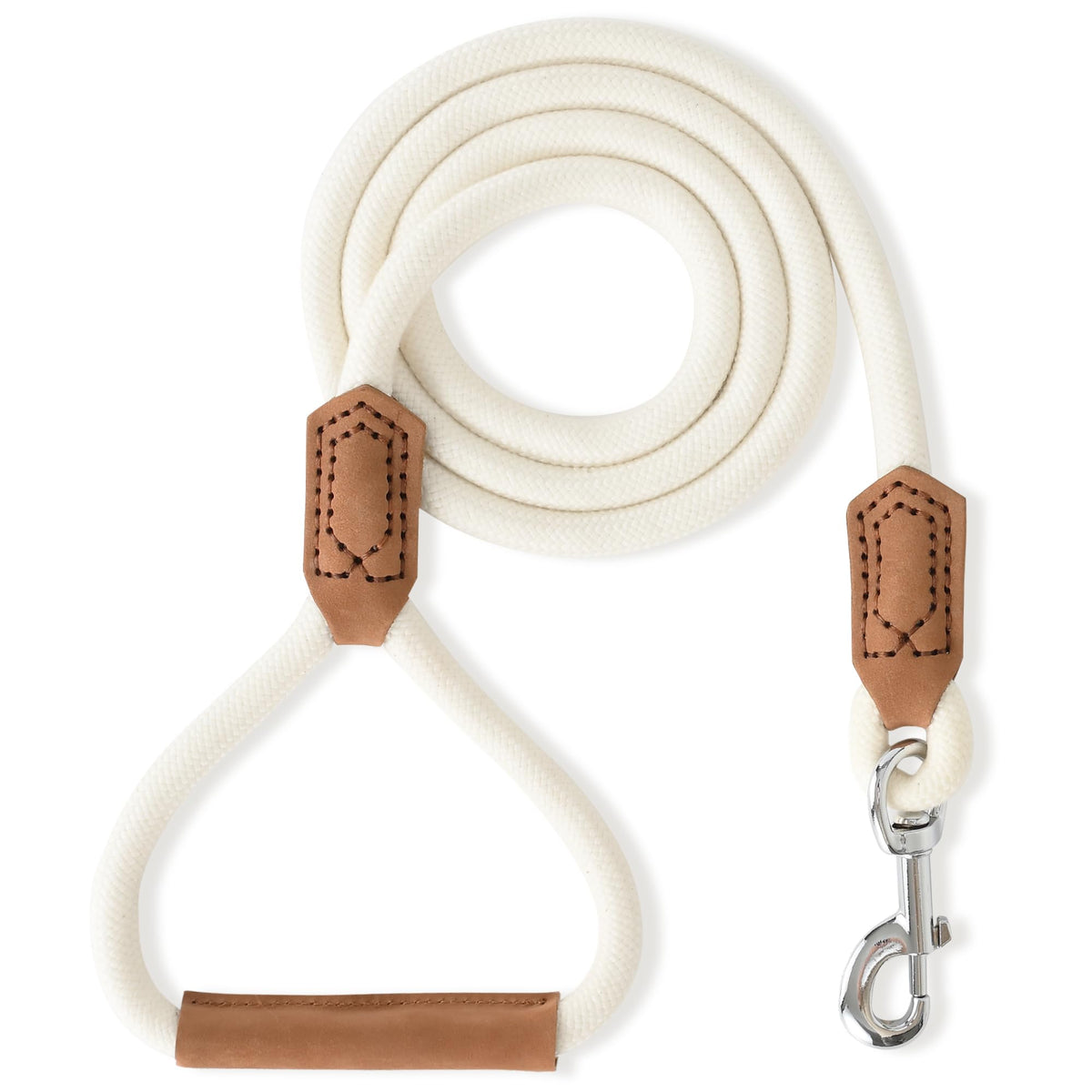 Mile High Life Dog Leash with Genuine Leather-Wrapped Ends, 4/5/6FT