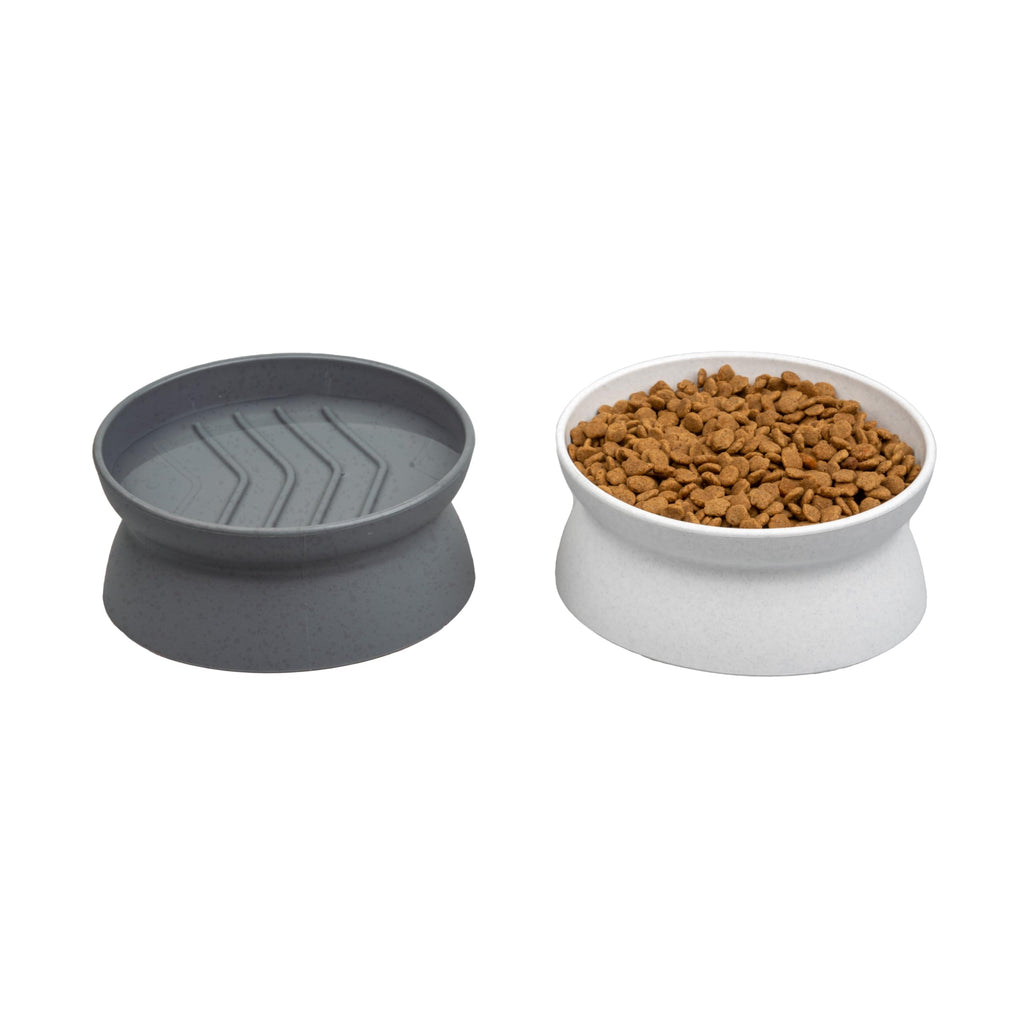 Kitty City Elevated Cat Bowls (Set of 2), Whisker-Friendly Raised Cat Food & Water Dishes, Modern Pedestal Design, Dishwasher Safe, 6.5 oz Each – Teal & Light Pink