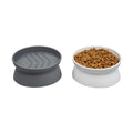 Kitty City Elevated Cat Bowls (Set of 2), Whisker-Friendly Raised Cat Food & Water Dishes, Modern Pedestal Design, Dishwasher Safe, 6.5 oz Each – Teal & Light Pink