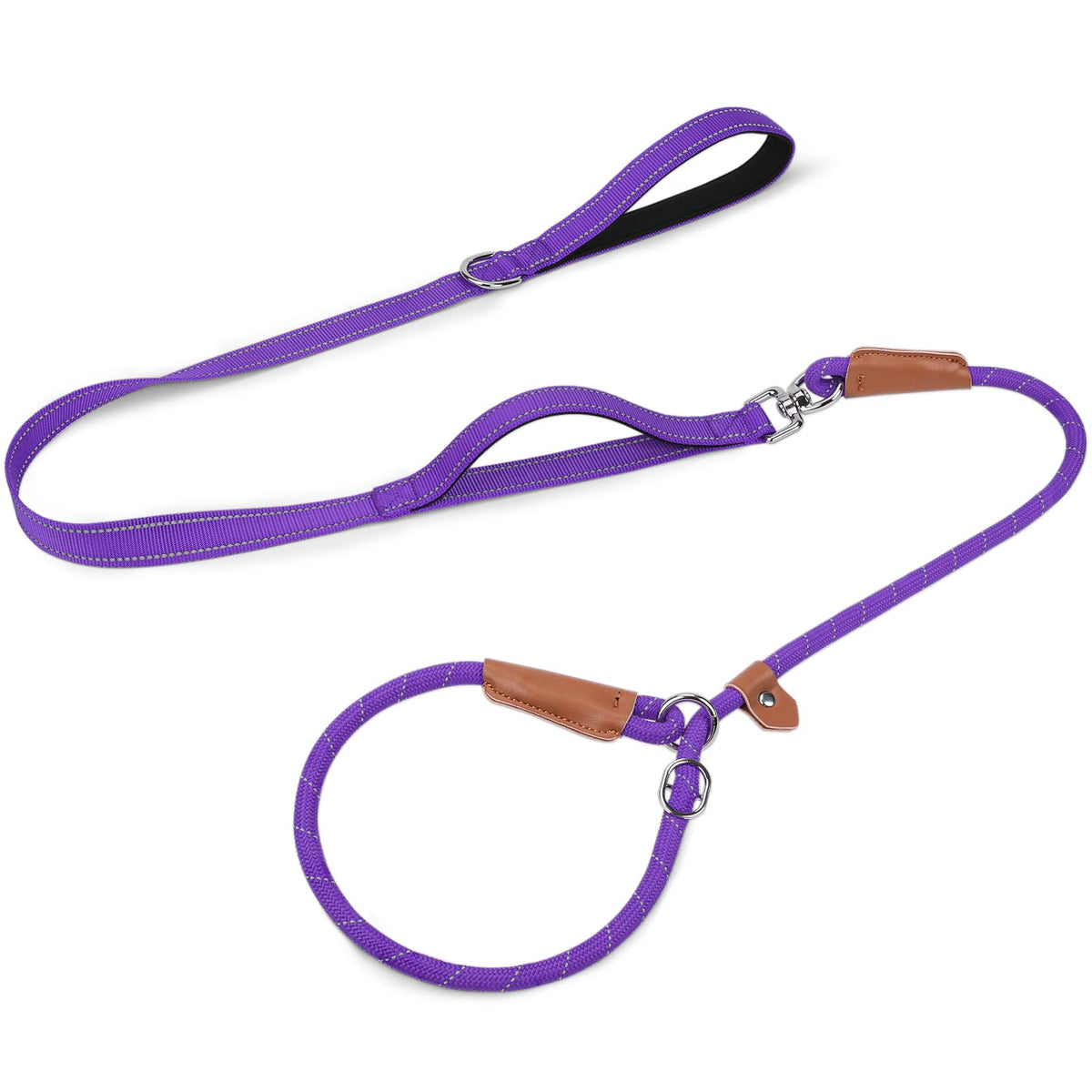 Joytale Slip Lead Dog Leash with Dual Handle, No Pull, Hot Pink, 6FT x 3/8"