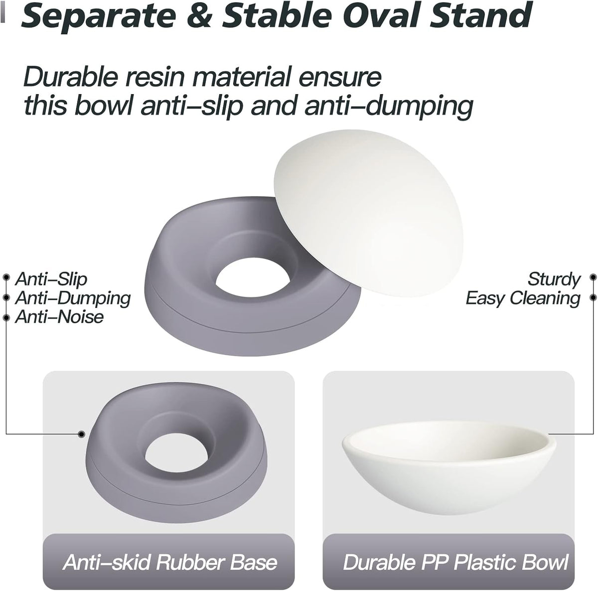 17 oz Raised Cat Food Bowls, Adjustable-Angle Pet Bowls, Easy Cleaning Cat Wet Food Dishes with Non Slip Base, Whisker Friendly Kitten Food Bowl