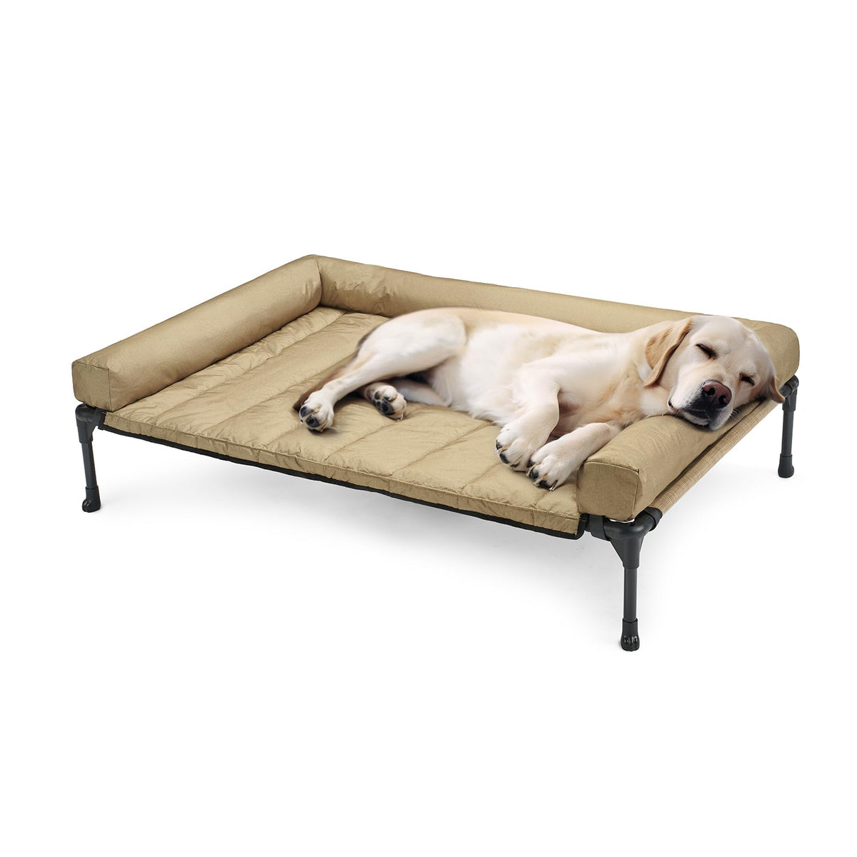 Veehoo Outdoor Elevated Dog Bed with Waterproof Bolster Cushion, Cooling