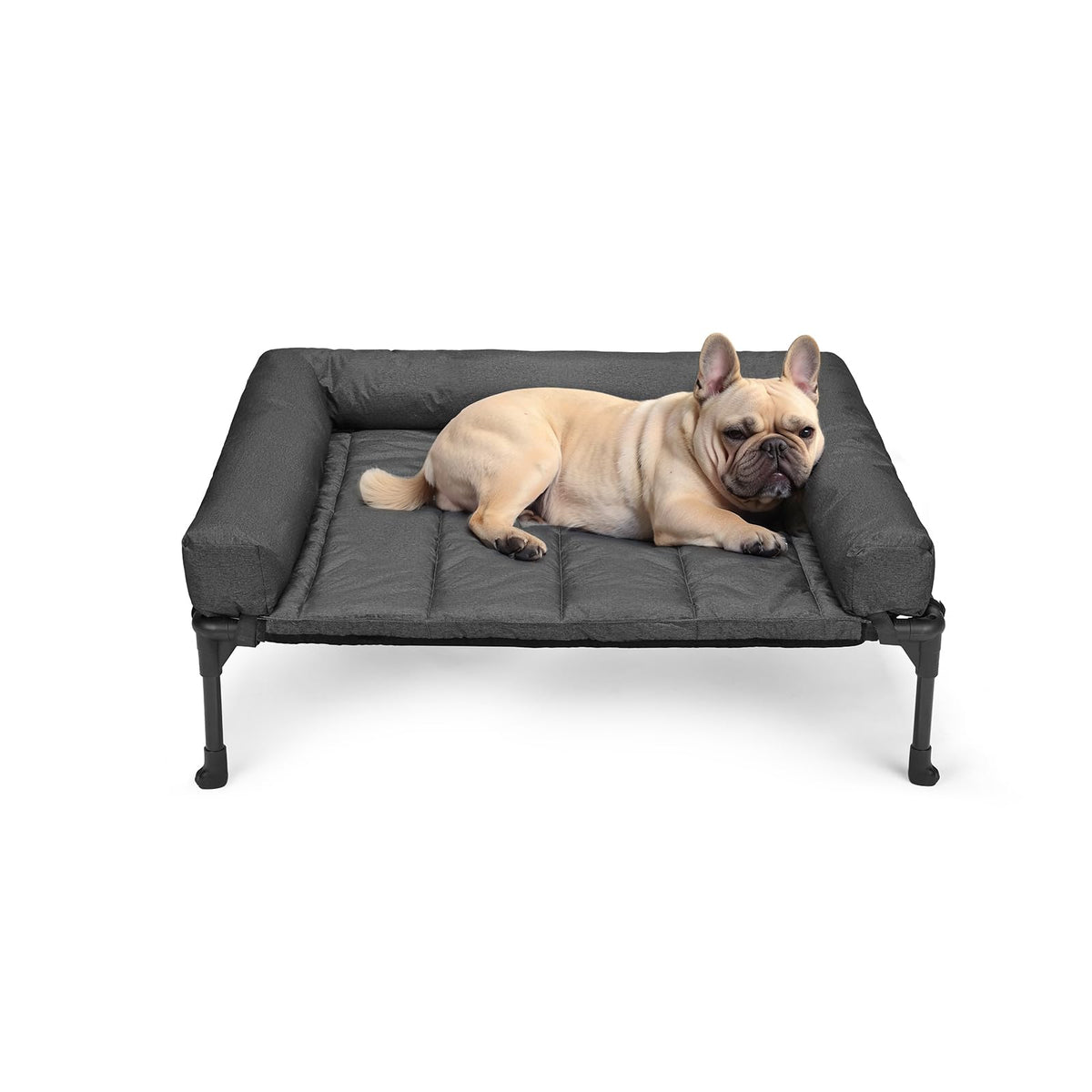 Veehoo Outdoor Elevated Dog Bed with Waterproof Bolster Cushion, Cooling