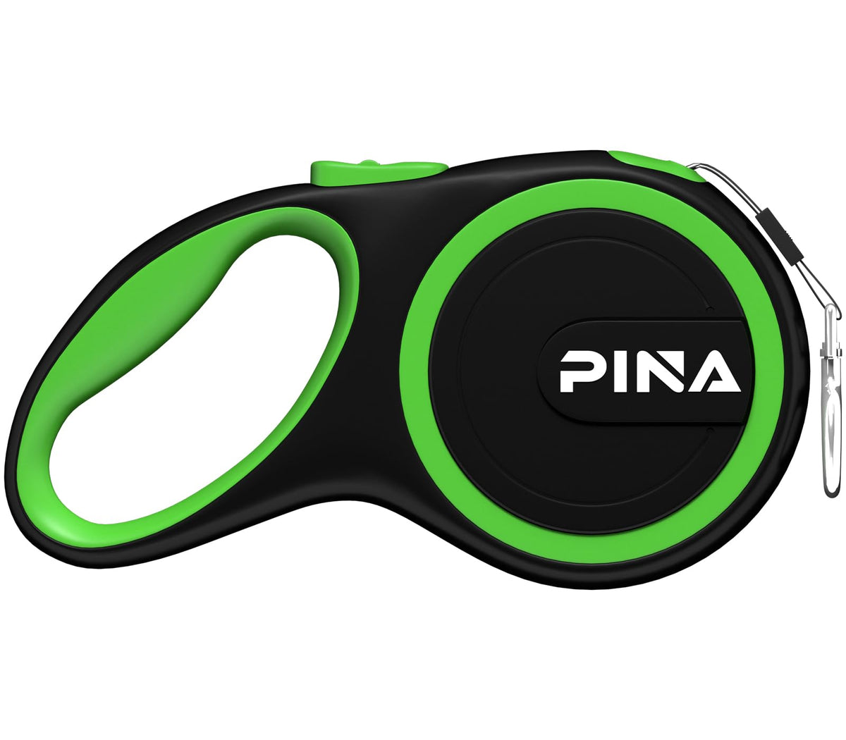 PINA Retractable Dog Leash, 26ft Dog Leash for Small Medium Large Dogs Up to 110lbs, 360° Tangle-Free Strong Reflective Nylon Tape, with Anti-Slip Handle, One-Handed Brake, Lock - Black Blue