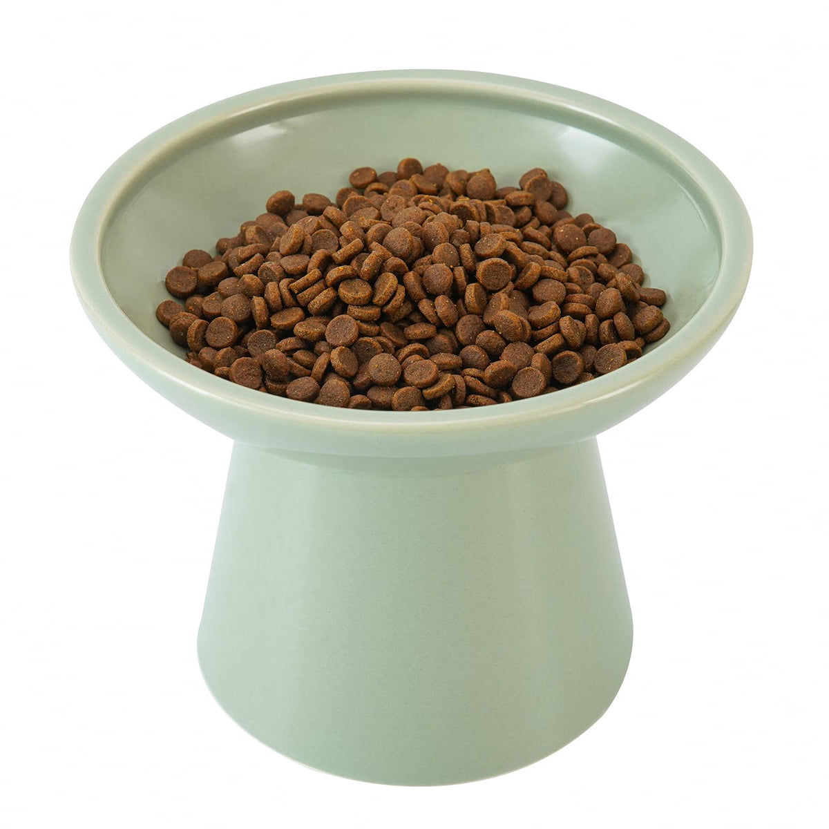 CEEFU Extra Wide Elevated Ceramic 6.2" Shallow Cat Food Bowl