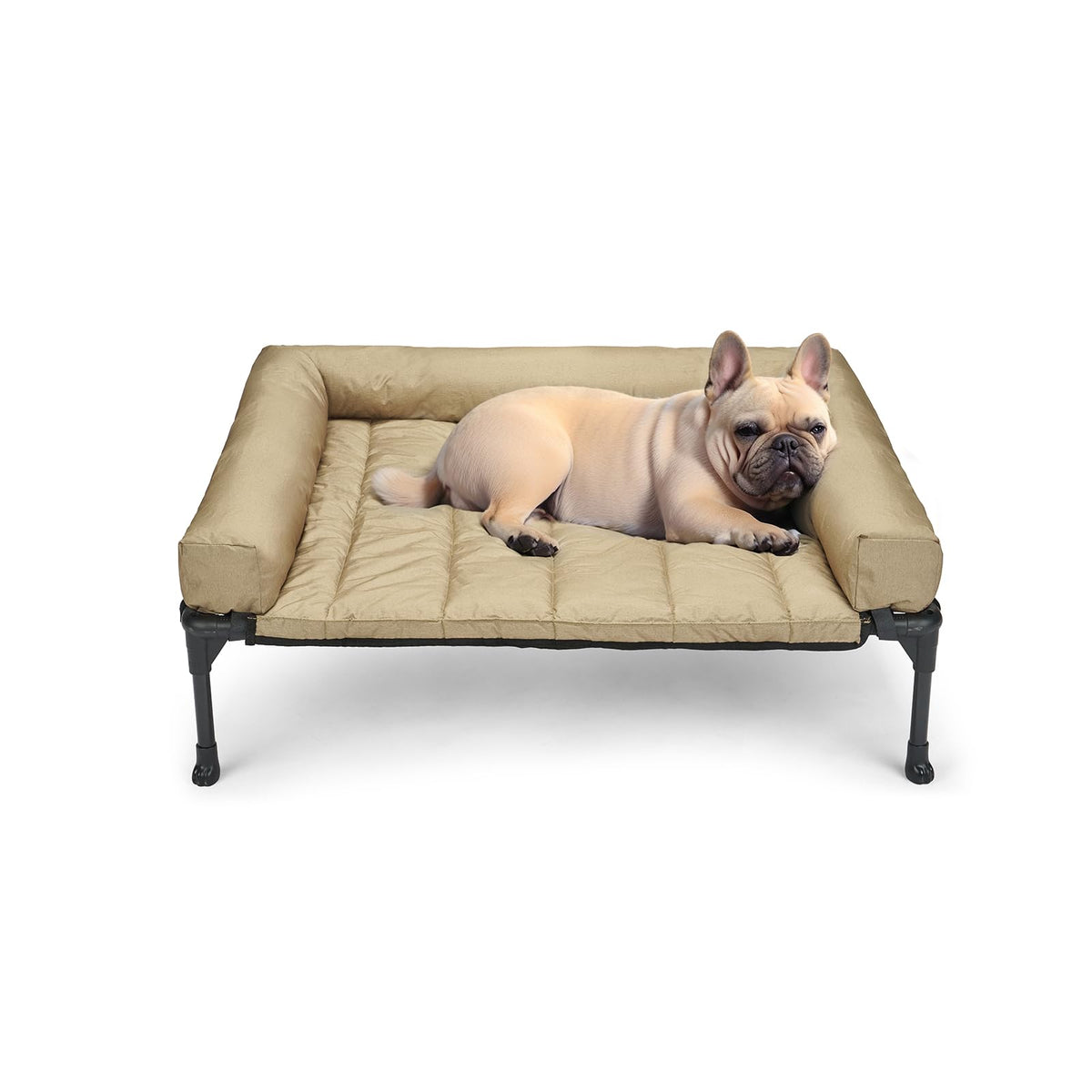 Veehoo Outdoor Elevated Dog Bed with Waterproof Bolster Cushion, Cooling