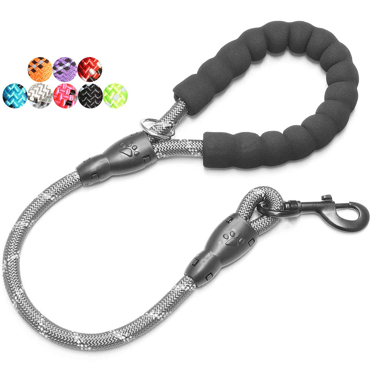 BAAPET 2/4/5/6 FT Dog Leash with Comfortable Padded Handle and Highly Reflective Threads for Small Medium and Large Dogs (5FT-1/2'', Black)