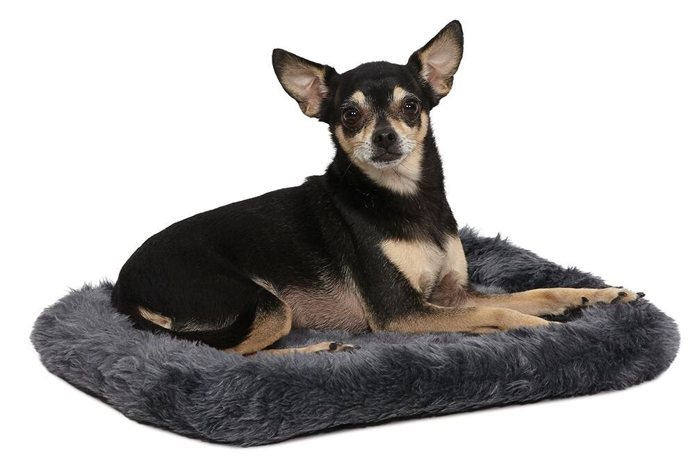 QuietTime by MidWest 24" Dog Crate Bolster Bed, Gray, Small Breeds