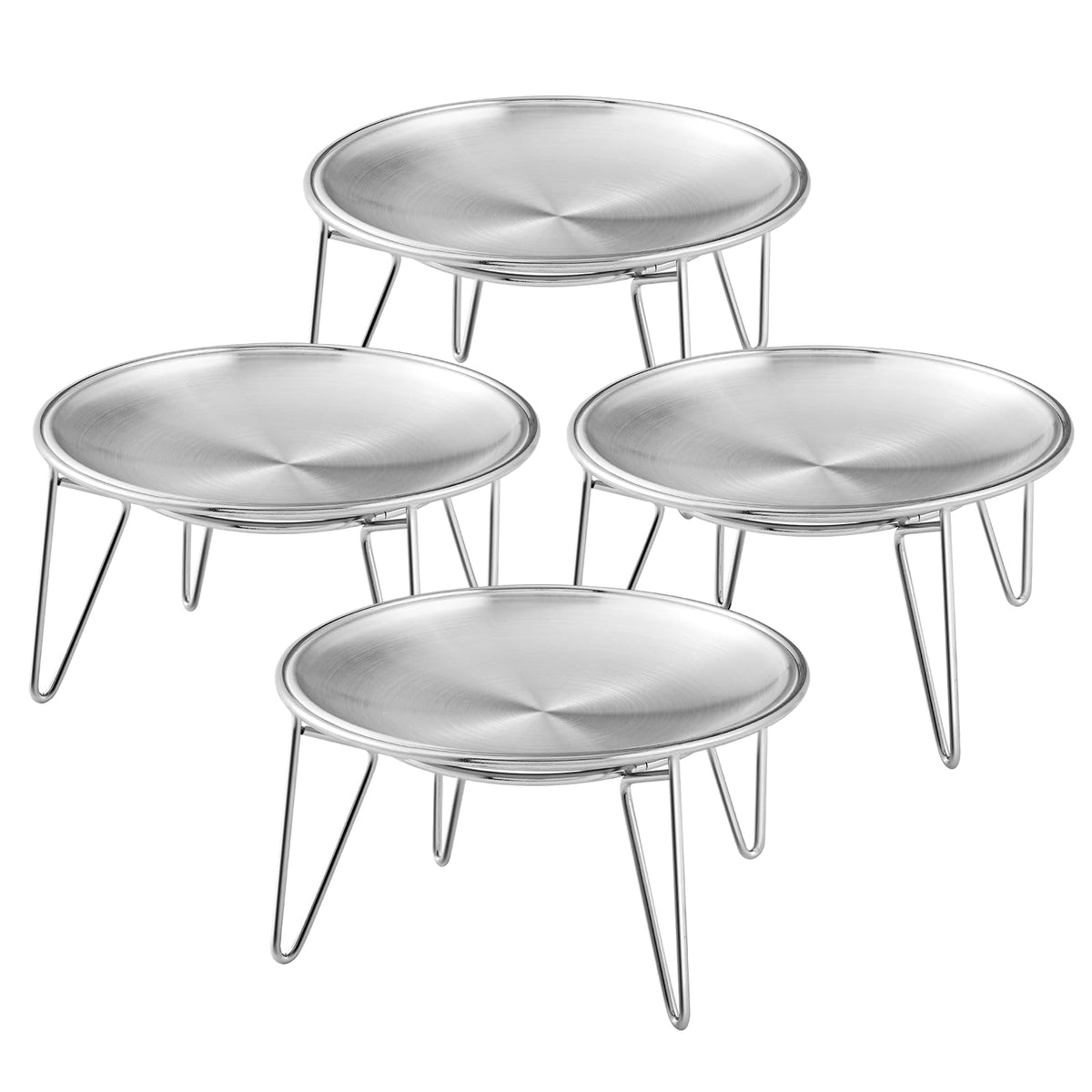 Elevated Cat Bowls, Wide Stainless Steel Cat Food Bowls with Metal Stand Whisker Stress-Free, Raised Food and Water Dish for Cats, Kitten, Puppies and Small Dogs